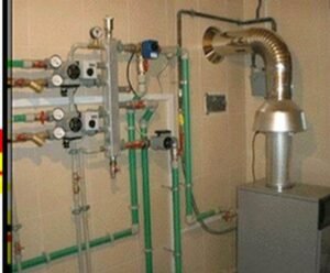 Equipment and flue-gas exhaust