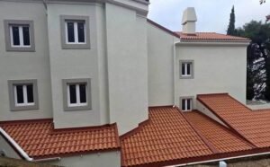 Finished façade and roof