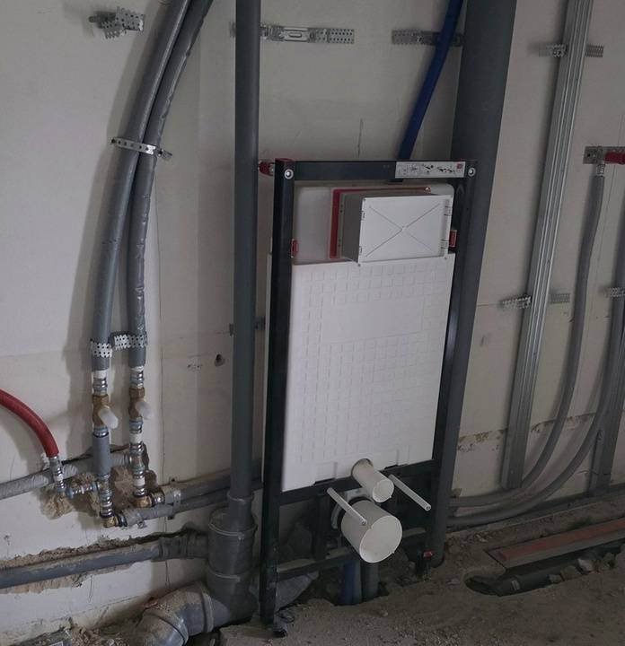 Boiler room with copper pipework networks
